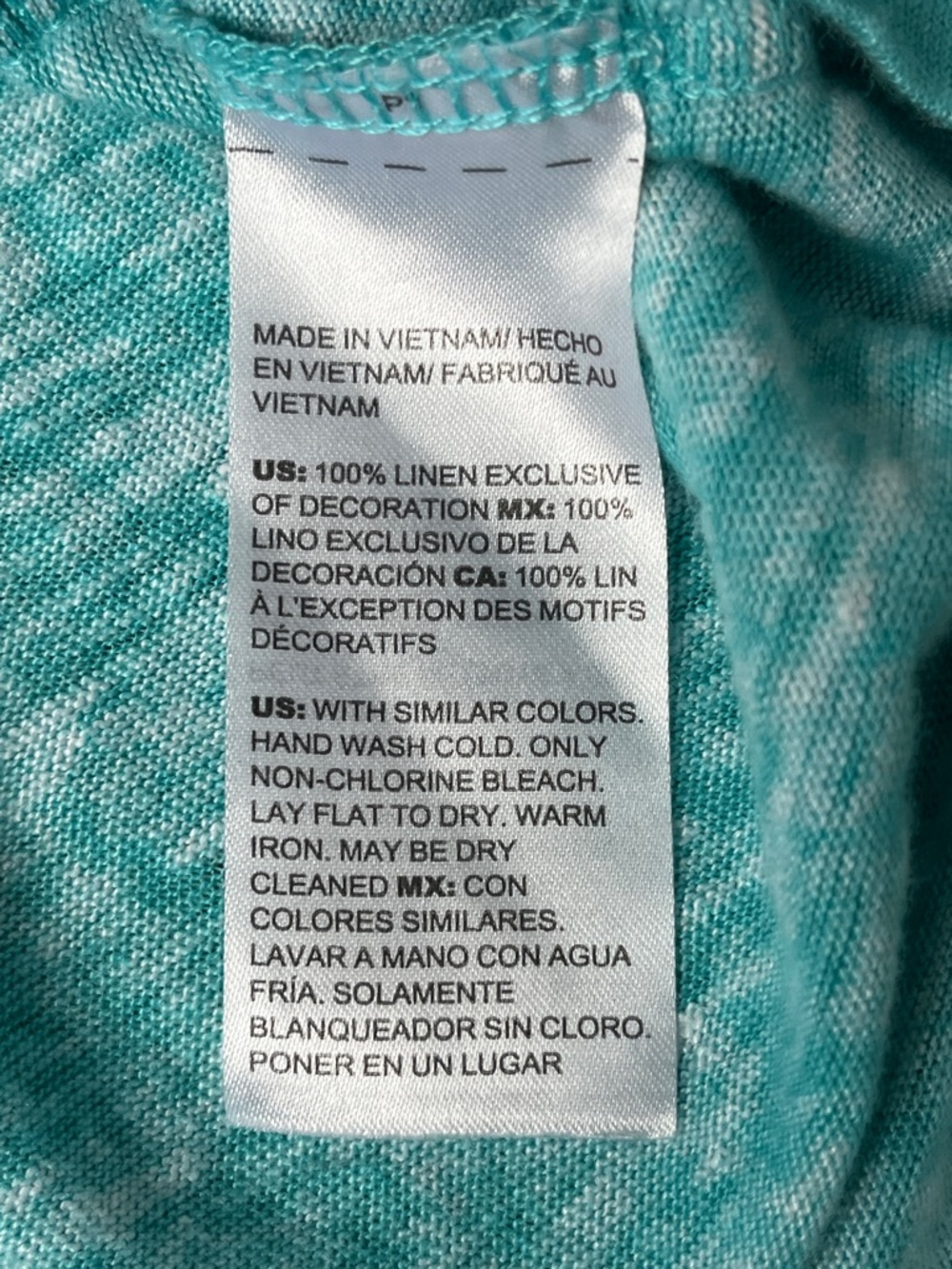 Chico's Turquoise Embroidered Linen top - Size XXL - Picture 7 of 7